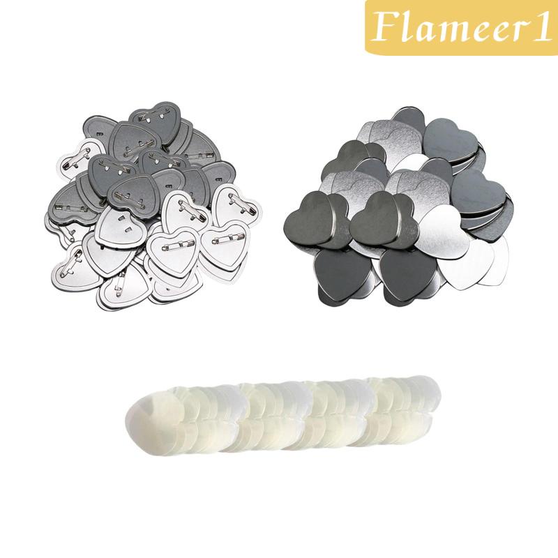 Set 1 / 100 Cung Cấp Nút Trắng Hình Trái Tim Làm Huy Hiệu
