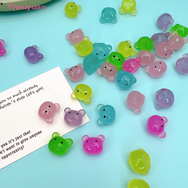 Bộ 5 Mô Hình Gấu Hoạt Hình Phát Sáng Bằng Nhựa Resin Dễ Thương Trang Trí Tiểu Cảnh