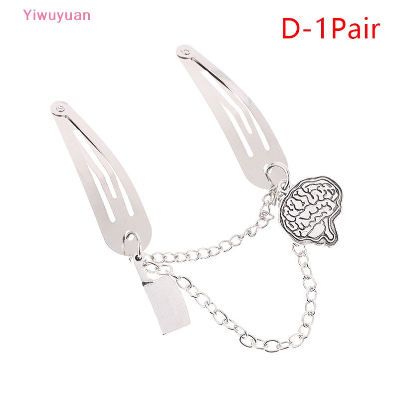 Kẹp Tóc Dây Xích Kim Loại Hình Bướm Phong Cách Punk Mới