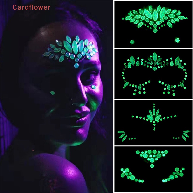 < Cardflower > Đá Pha Lê Dán Mặt / Cơ Thể Phát Sáng Trong Bóng Tối