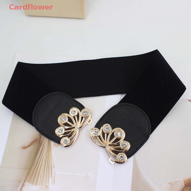 Thắt Lưng Bản Rộng Co Giãn Có Khóa Vàng Thời Trang Mùa Hè Kiểu Vintage Mới