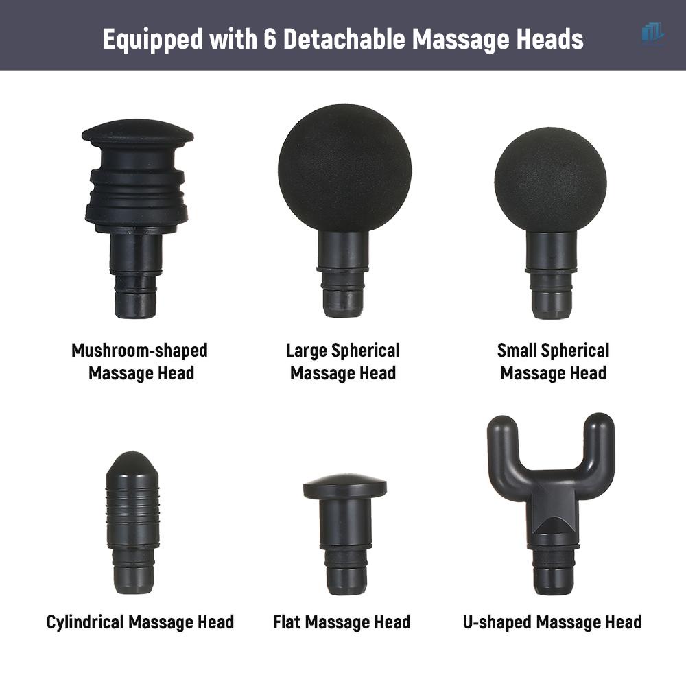 Máy Mát Xa Thư Giãn Cơ Bắp 4 Mức Tốc Độ Điều Chỉnh Được Bằng Hợp Kim Nhôm s2mwvn Kèm 6 Đầu Mát Xa