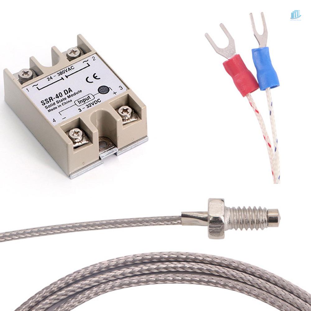 Bộ 3 Dây Cáp SSR + SSR-40 DA + M6 1M Điều Khiển Nhiệt Độ Thông Minhwatchinone REX-C100FK07-V * AN