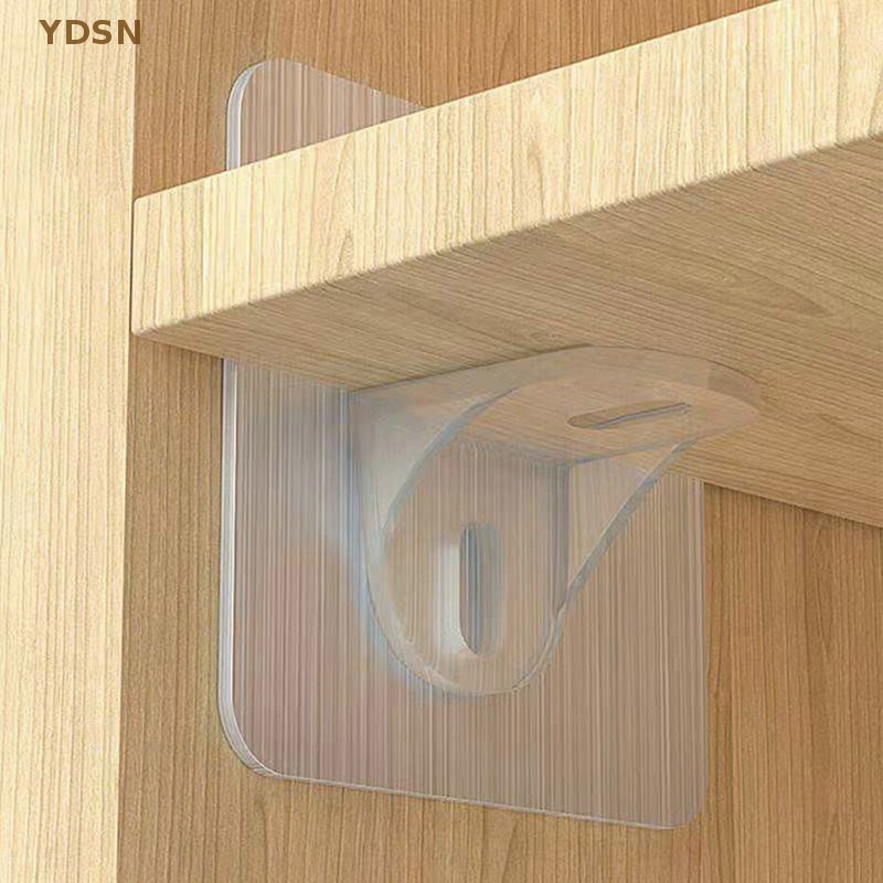 [YDSN] Set 4 Kẹp Cố Định Kệ Tủ Tự Dính Không Cần Khoan Lỗ RT