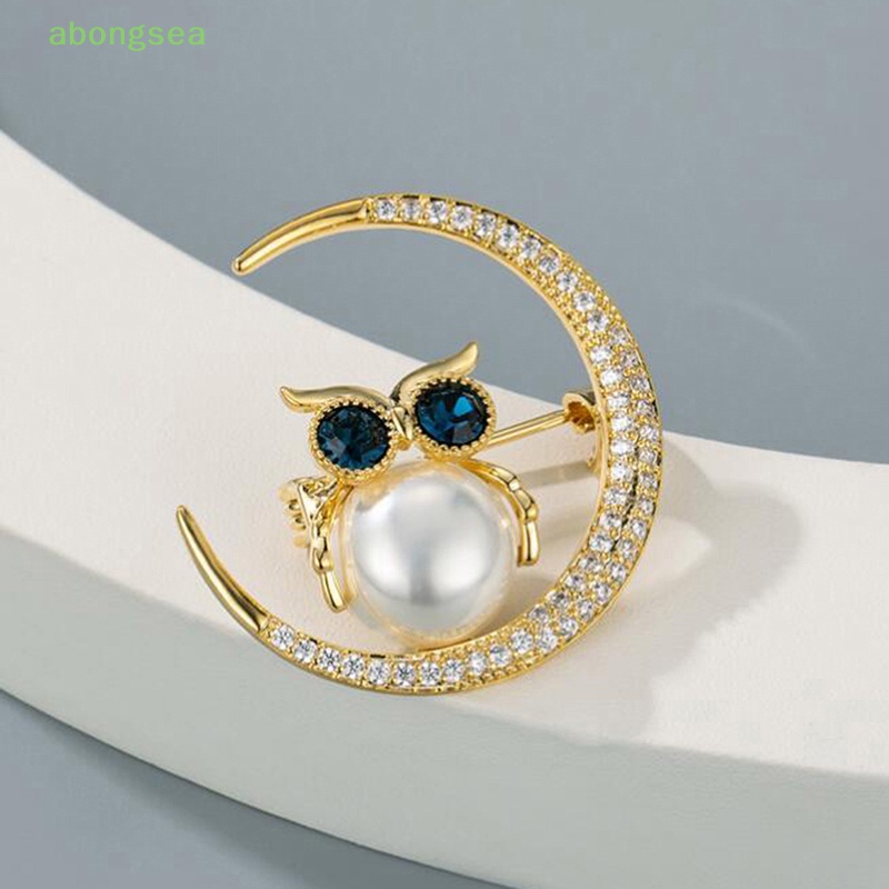 Trâm Cài Áo Hình Cú Mèo Mặt Trăng Nhỏ Xinh Thời Trang Dễ Phối Đồ Cho Nữ