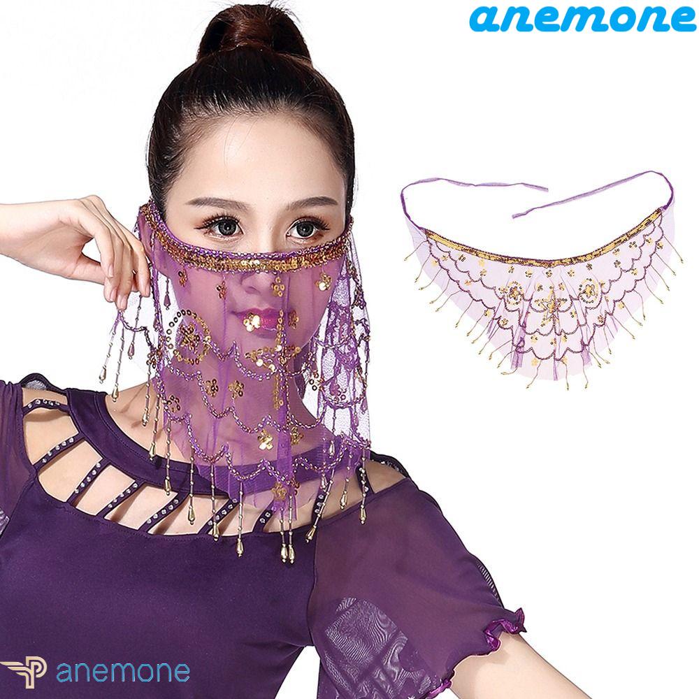 Mạng Che Mặt Bằng Lưới Đính Hạt Sequin Lấp Lánh Thời Trang