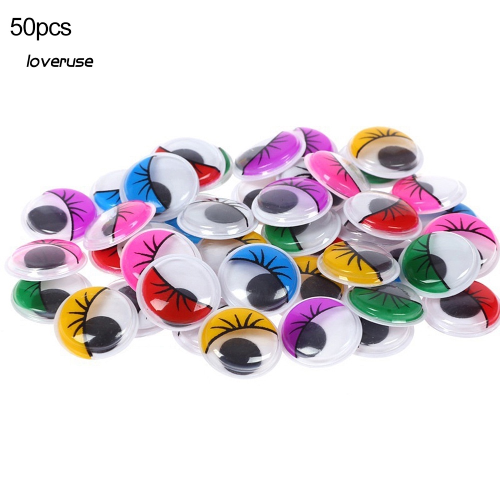 Set 50 Mắt Nhựa Tự Dính Cho Búp Bê