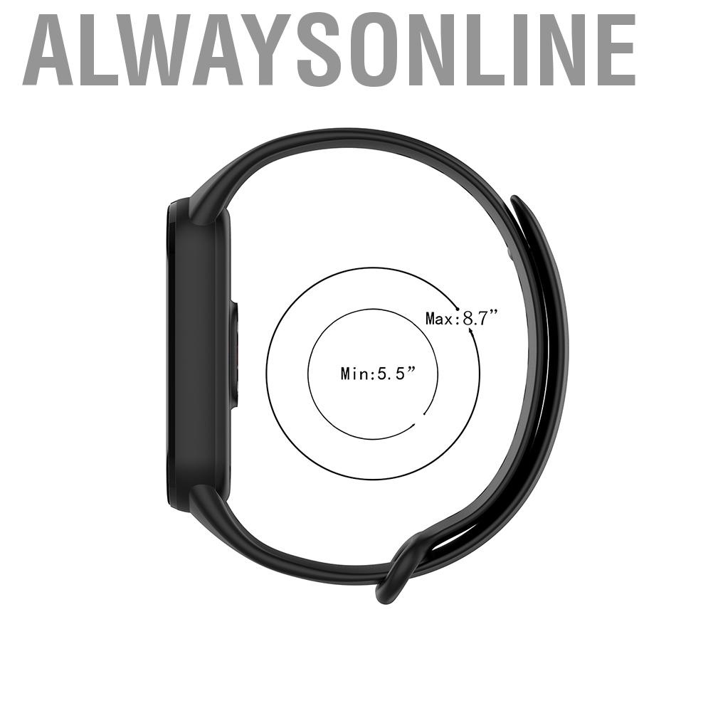 Alwaysonline Soft Silicone Wriststrap Replacement Watchband Bracelet for Mi Band 5
