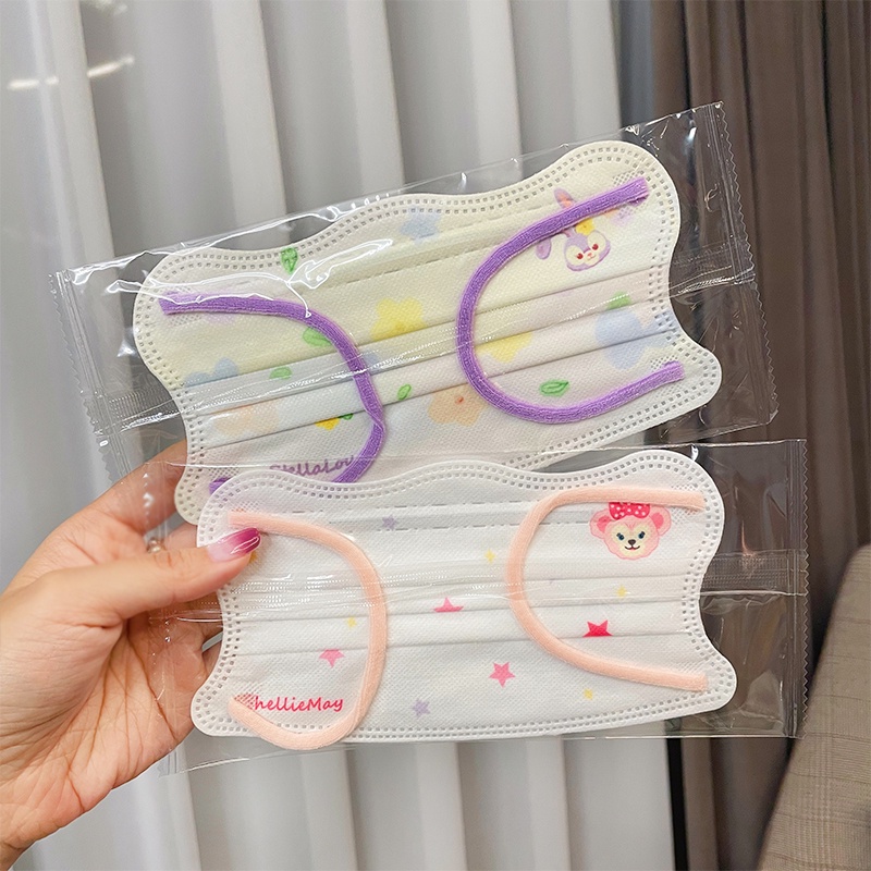 Khẩu Trang Chống Nắng Ba Lớp In Họa Tiết Hoa Bướm Gợn Sóng Dùng Một Lần Chất Lượng Cao