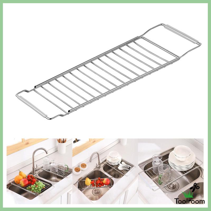 Giá Đỡ Inox Gắn Bồn Rửa Chén Ráo Nước Chống Gỉ Có Thể Điều Chỉnh