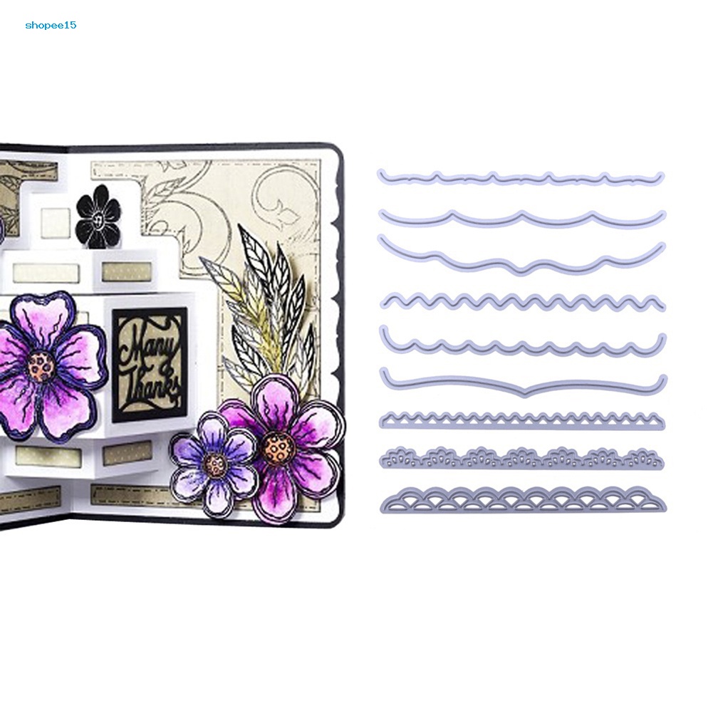 Khuôn Cắt Giấy Làm Từ Kim Loại Hình Gợn Sóng Trang Trí Scrapbook
