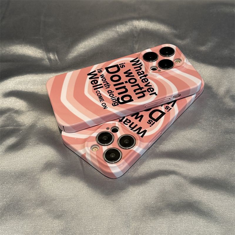 Ốp Điện Thoại Cứng Họa Tiết Trái Tim Màu Hồng Xinh Xắn Cho Apple 14pro 78Piphone13In 11 max V6B3