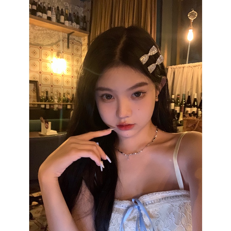 Kẹp Tóc Nơ Đính Đá Zircon Lấp Lánh Cho Búp Bê Barbie