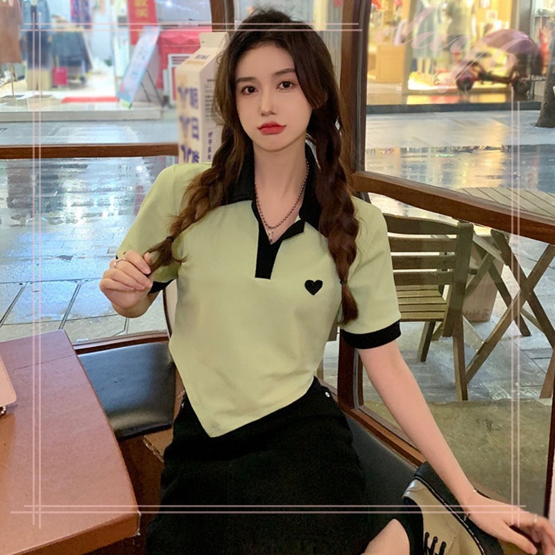 Áo Thun Ngắn Tay Phong Cách Hàn Quốc Đơn Giản Dành Cho Nữ
