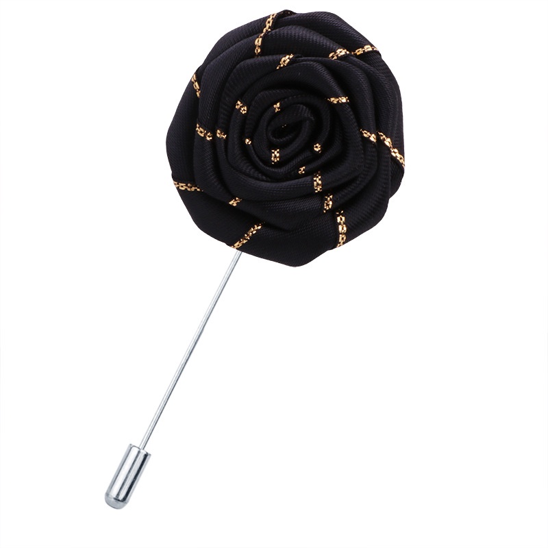 Ghim Cài Áo Hình Hoa Hồng Phối Dây Ruy Băng Dài Thời Trang Âu Mỹ Cho Nam