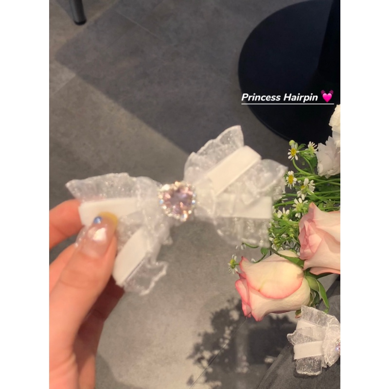 Kẹp Tóc Đính Đá Hình Nơ / Trái Tim Xinh Xắn Cho Nữ