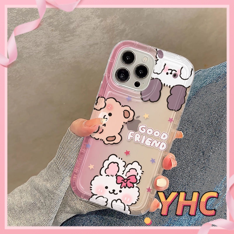 Ốp Lưng iPhone Hoạt hình gấu con, chó con, thỏ trắng, túi khí chống rơi, vỏ mềm giảm chấn trong suốt Cho Iphone 6 / 6S / 6splus / se / 7 / 7plus / 8 / 8plus / X / xs / xsmax / 11 / 12 / 13 / 14 / Plus / pro max-724