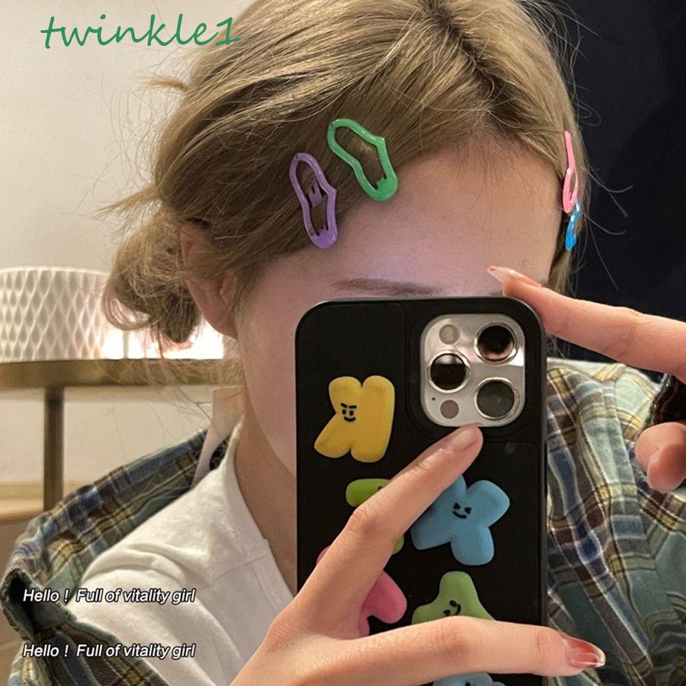 Set Kẹp Tóc Ngôi Sao / Trái Tim / Chấm Bi BB y2k Lấp Lánh Đơn Giản Cho Nữ