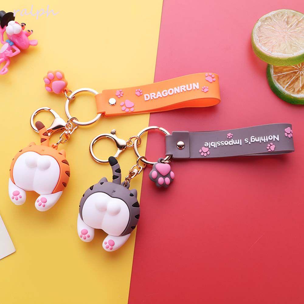 Móc Khóa Hình Mông Mèo Bằng PVC Thời Trang Cho Nữ