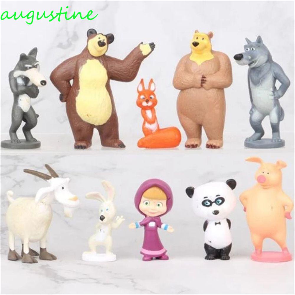 10 Mô Hình Búp Bê Masha Và Gấu Kích Thước 4-6cm