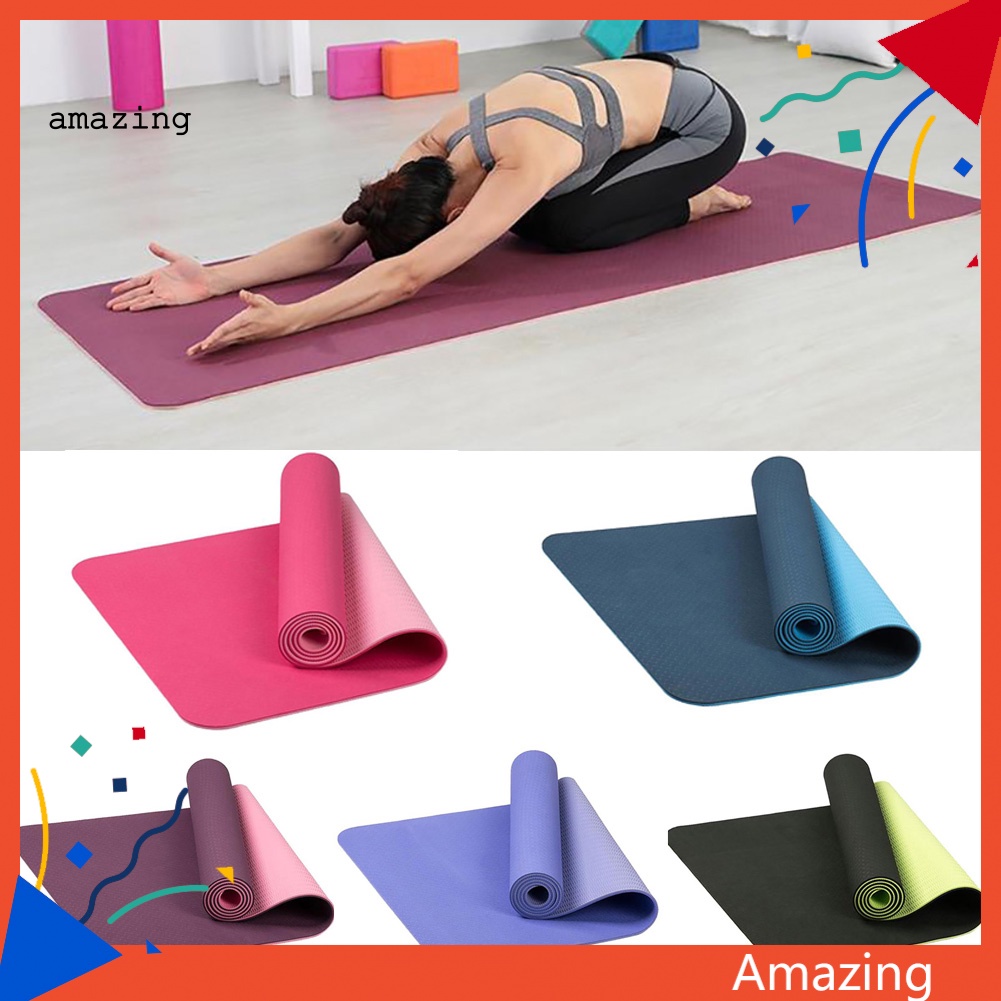 Thảm Tập Yoga / Pilates / Tập Gym / Thể Dục Tại Nhà Chống Trượt Bằng Chất Liệu TPE