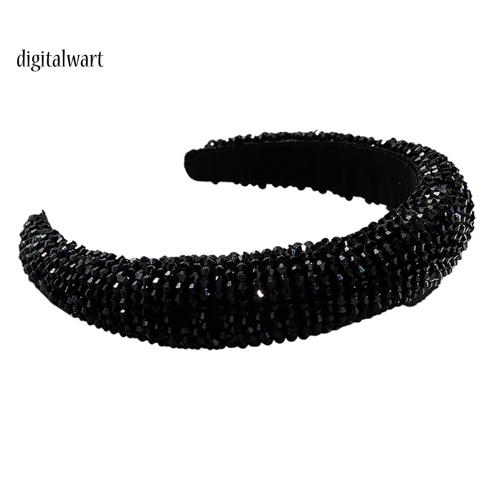 Kỹ Thuật Số| Băng Đô Cài Tóc Bản Rộng Bằng Xốp Giả Pha Lê Sáng Bóng Sành Điệu Cho Nữ