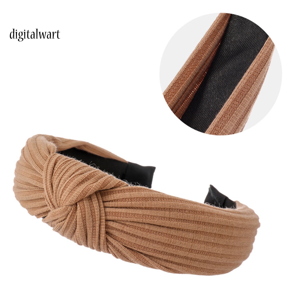 Kỹ Thuật Số| Băng Đô Cài Tóc Dệt Kim Co Giãn Chống Trượt Màu Sắc Đơn Giản Thời Trang Cho Nữ