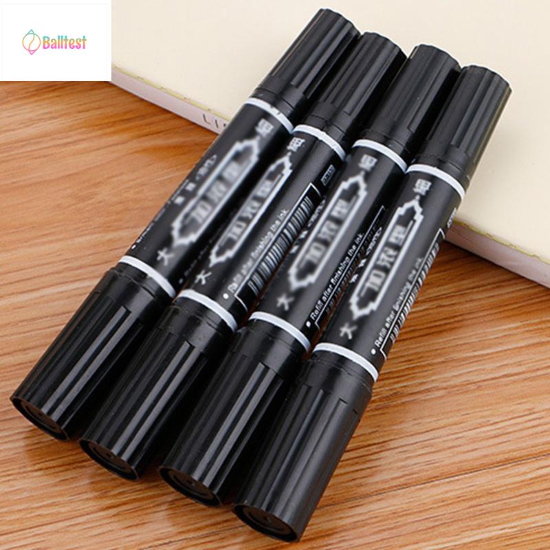 💜Bút lông dầu 2 đầu 3 màu xanh đỏ đen dùng trong đóng gói ghi mã đánh dấu sản phẩm tiện lợi không trôi mực