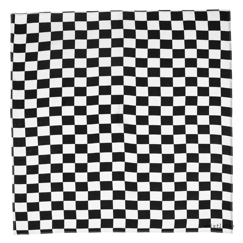 Whi Khăn Bandana Vuông Quấn Đầu Cổ Tay Lái Xe Mô Tô Thể Thao Màu Trắng Đen