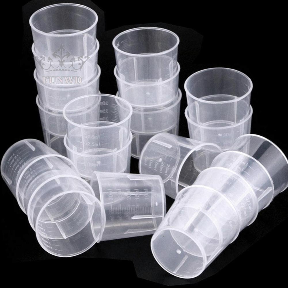 Gói 10 Cốc Đo Lường Trong Suốt Cỡ Nhỏ Tiện Dụng