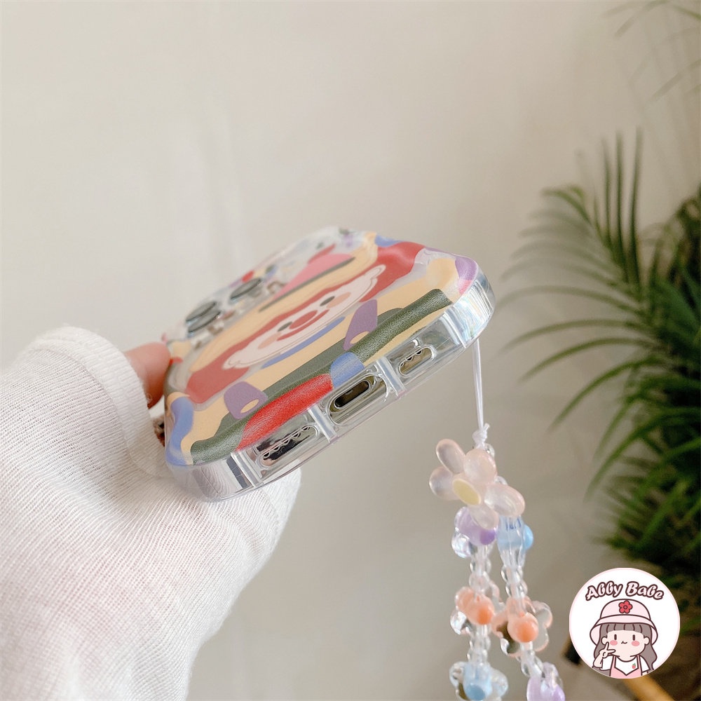 Ốp Điện Thoại TPU Dẻo Họa Tiết Chú Hề &amp; Hoa Kèm Vòng Đeo Tay Chống Sốc Cho IPhone 14 Pro Max 11 12 11 Pro Max X XS 7Plus