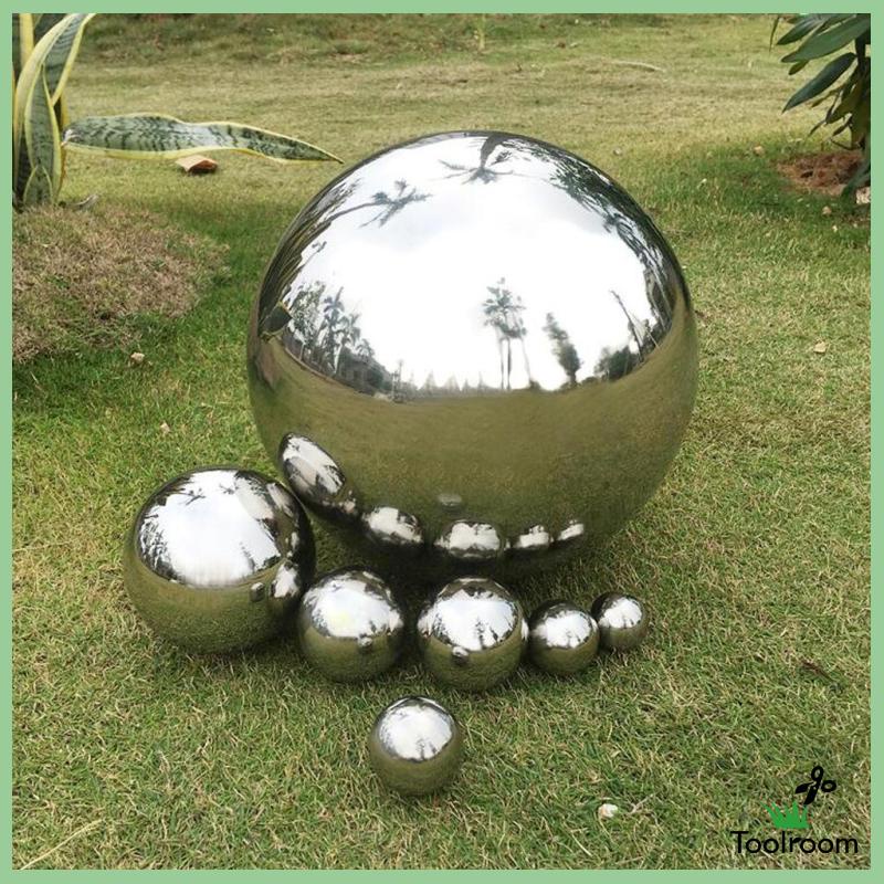 Quả Cầu Tráng Gương Phản Chiếu Bằng Thép Không Gỉ 12cm Trang Trí Sân Vườn