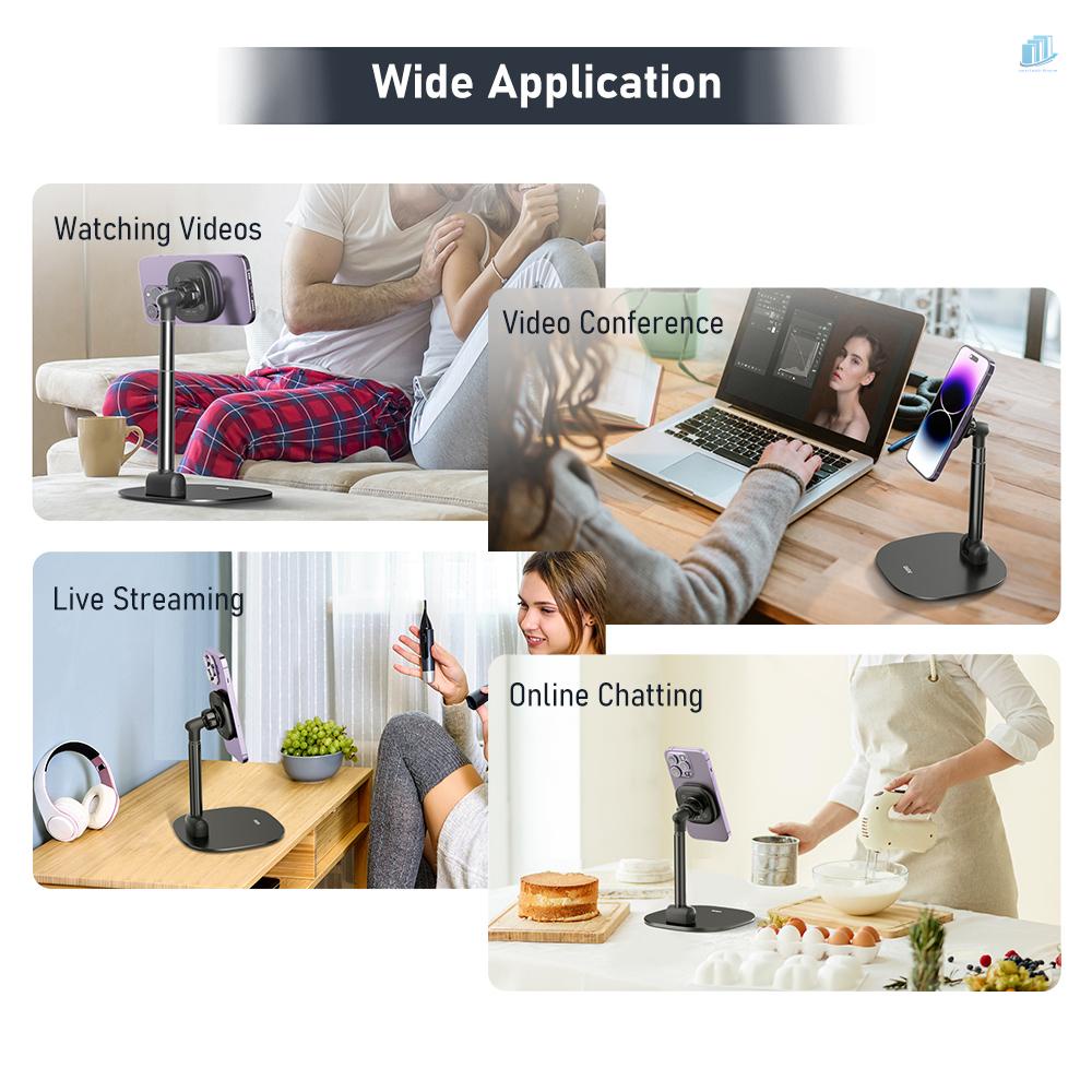 Giá Đỡ Điện Thoại / Máy Tính Bảng Vrinone VRIG MG-04 Gấp Gọn Xoay 360 Độ Tiện Dụng° Giá Đỡ Điện Thoại Hít Nam Châm Có Thể Điều Chỉnh Chiều Cao Cho iPhone 14 / 13 / 12