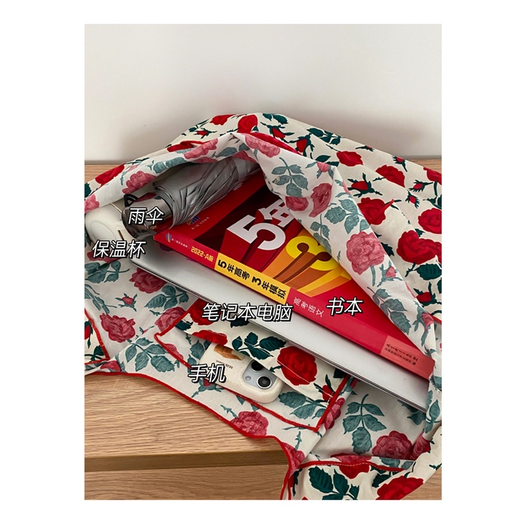 Túi Xách Canvas Cỡ a4 Họa Tiết Hoa Thời Trang Mới