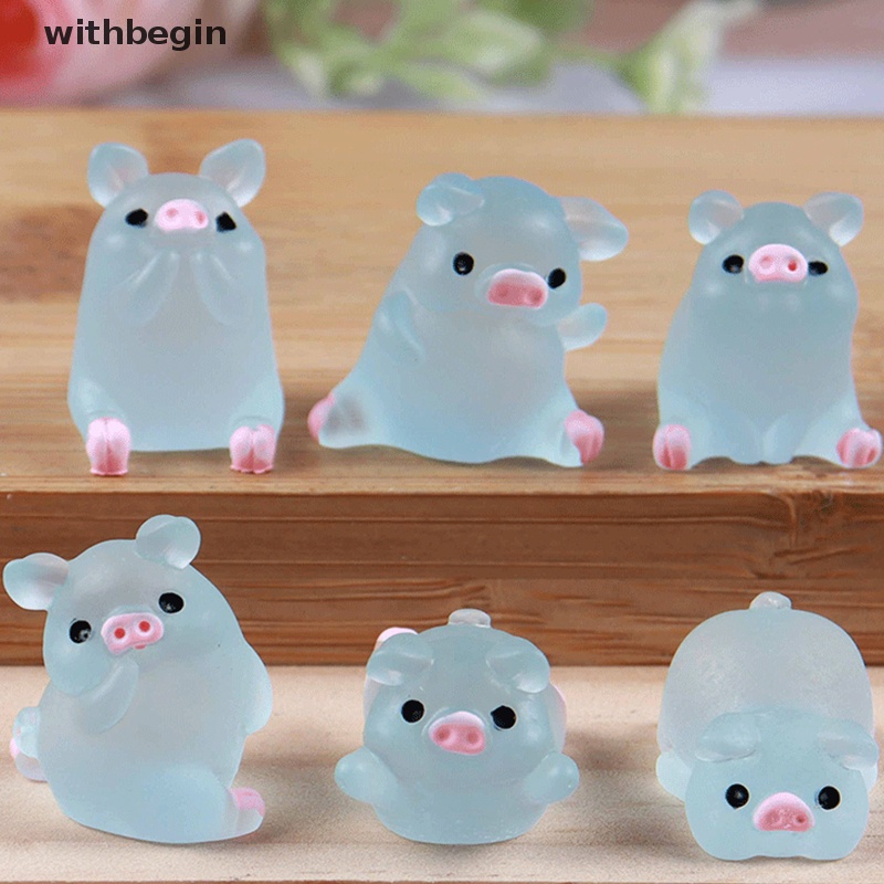 Bộ 10 Chú Heo Bằng Nhựa Resin Dễ Thương Dùng Trang Trí Sổ Tay / Điện Thoại DIY