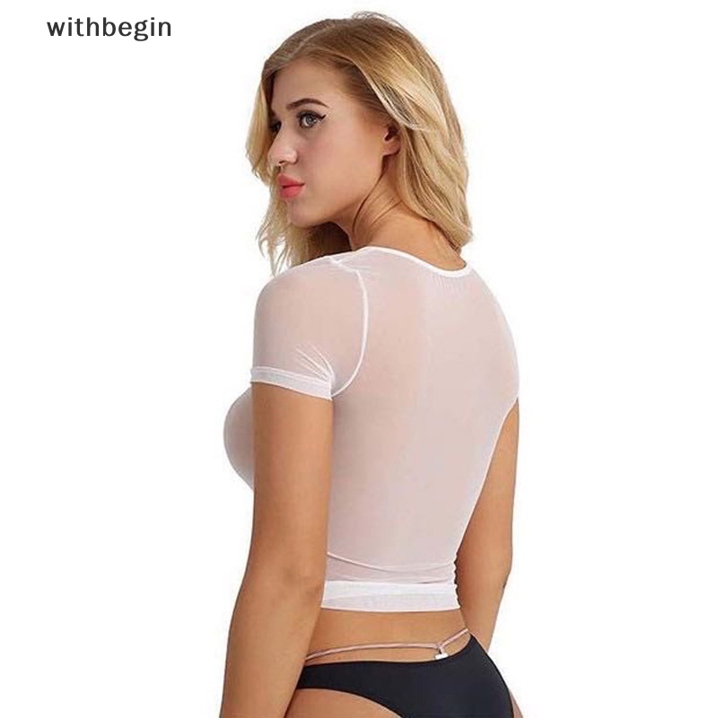 Áo Thun Lưới Cá Ngắn Tay Xuyên Thấu Phong Cách Đường Phố Thời Trang Mùa Hè Cho Nữ