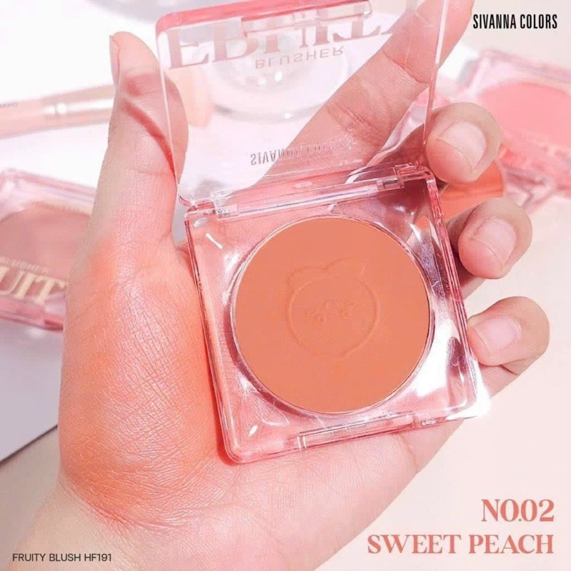 Phấn má hồng Sivanna Fruity Blusher mịn lì, lên màu chuẩn cho đôi má tự nhiên thu hút HF191 4g