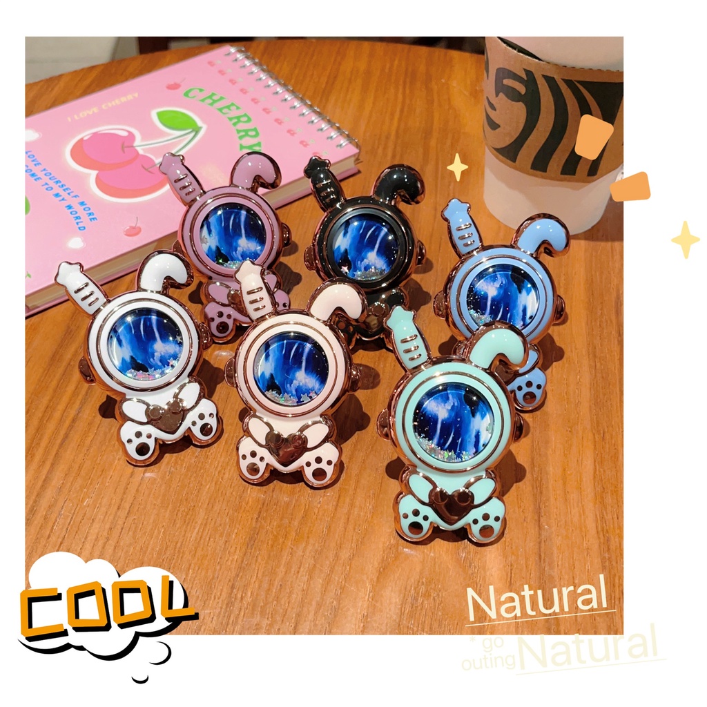 Ốp Điện Thoại Họa Tiết Chú Thỏ Có Túi Khí &amp; Trái Tim Kèm Giá Đỡ Nhẫn Cho iphone