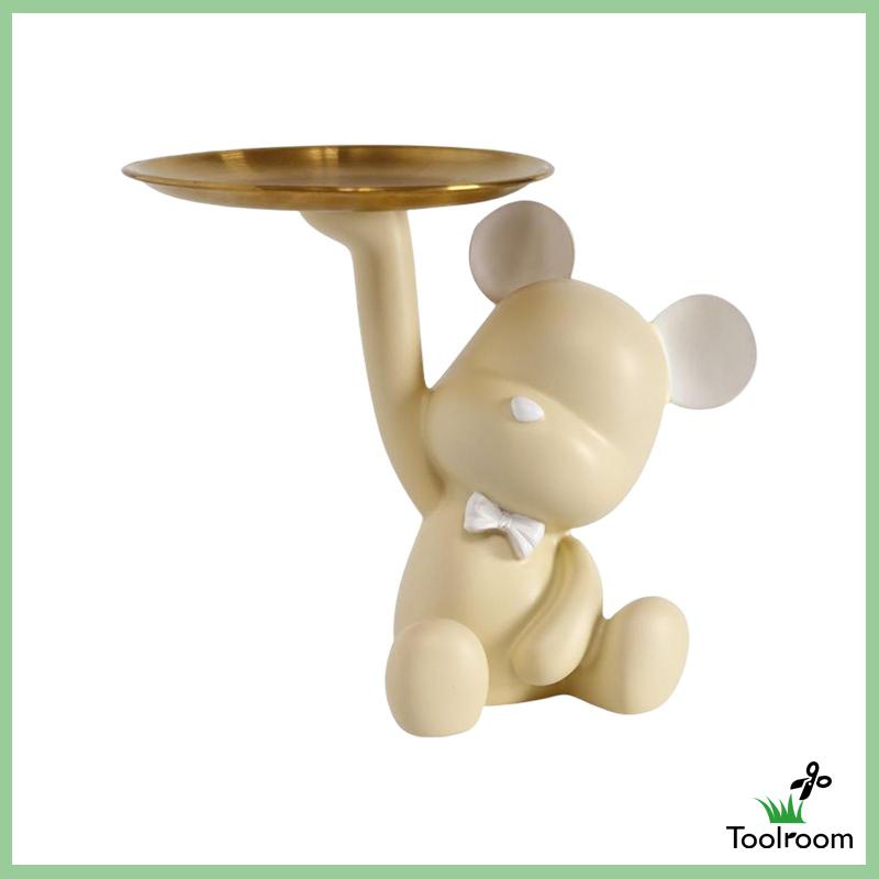 Giá Đỡ Chìa Khóa / Đồ Ăn Vặt Bằng Nhựa Resin Thủ Công Hình Gấu Để Bàn Trang Trí