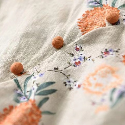 Áo Sơ Mi Vải Lanh Cotton Lạnh Tay Dài In Nhãn Cắt Lớn Thương Hiệu Lớn Màu Đen Chống Rò Rỉ Cao Cấp Mùa Hè Mới