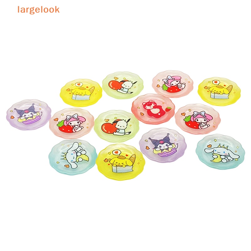 Set 5 Đĩa Nhựa Dạ Quang Dùng Làm Trang Sức / Trang Trí Điện Thoại Hình Hoạt Hình DIY