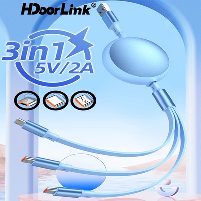 Cáp Sạc Nhanh 3 Trong 1 HdoorLink Có Thể Thu Gọn Đa Năng Cho Điện Thoại Huawei