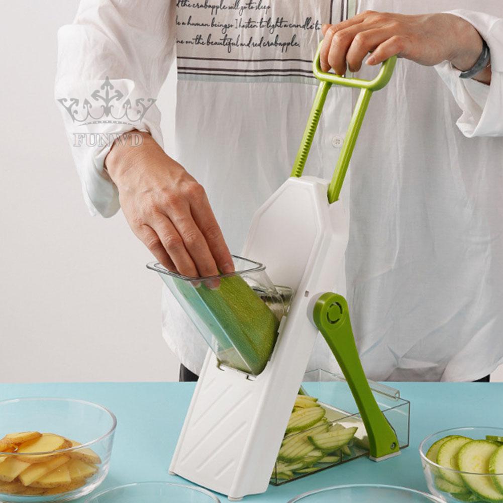 Dụng Cụ Cắt Lát Rau Củ Quả Với 4 Lưỡi Dao Có Thể Điều Chỉnh Dày Dặn Thông Dụng