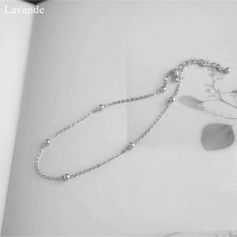 Vòng Đeo Tay Hạt Tròn Bằng Thép Titan Mạ Vàng 18K Chống Thấm Nước Đơn Giản Dành Cho Nữ