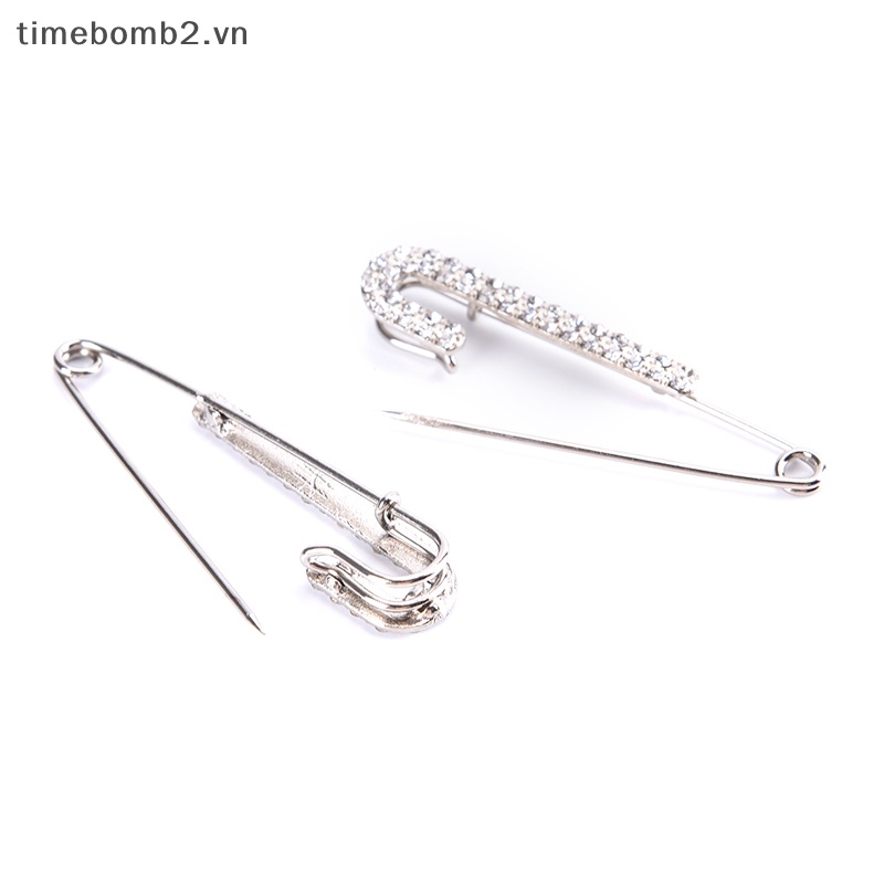 {Timebomb} Bộ 2 Ghim Cài Khăn Choàng Đính Đá Pha Lê Tinh Tế Quyến Rũ