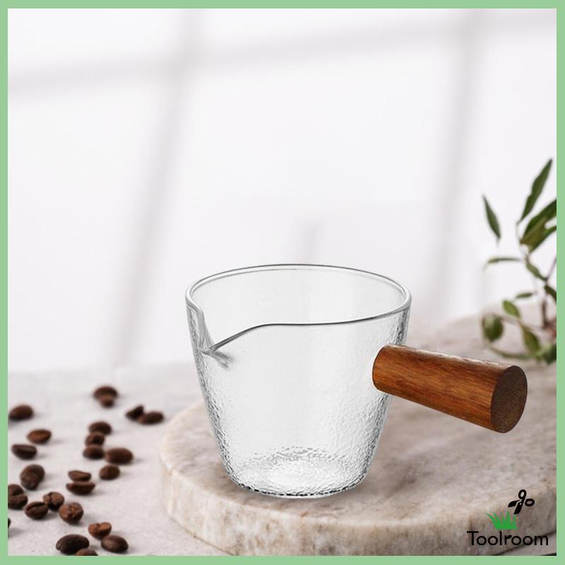 Dụng Cụ Pha Trà Mini Bằng Kính Cách Nhiệt Với Tay Cầm Bằng Gỗ Tiện Dụng