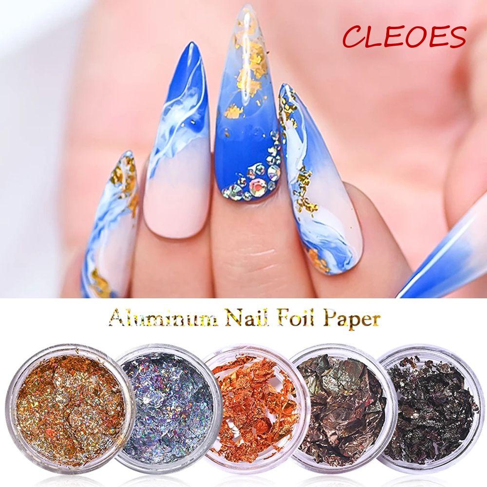 Miếng Dán Trang Trí Móng Tay Thời Trang|Vòng Đeo Tay Nhiều Màu Sắc Dễ Thương Xinh Xắn|Miếng Dán Móng Tay 3D Bằng Nhôm Hình Chiếc Lá