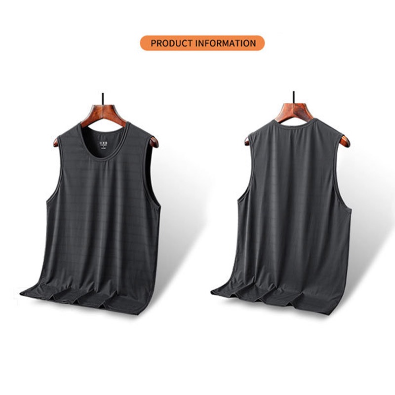 Áo thun VUNC sát nách vải lụa lạnh gọn nhẹ thoáng khí nhanh khô thời trang mùa hè trẻ trung dành cho nam