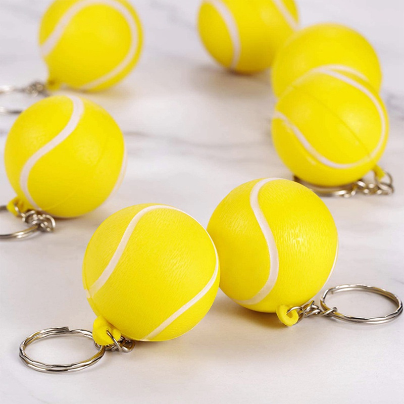 Set 24 Móc Khóa Quả Bóng Tennis Mini Giảm Căng Thẳng Cho Bé Trai Gái