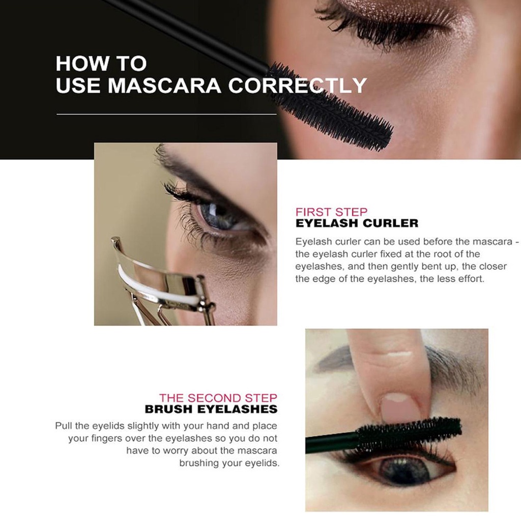 Mascara Màu Đen Kháng Nước Chống Thấm Mồ Hôi Không Dễ Phai Chuốt Mi Cong Vút Và Dày Hơn R2C3